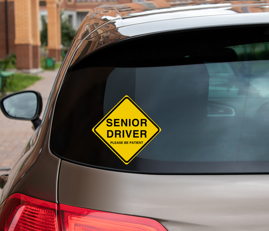 Senior Driver Car Decal, Elderly Driver Alert - Please Be Patient