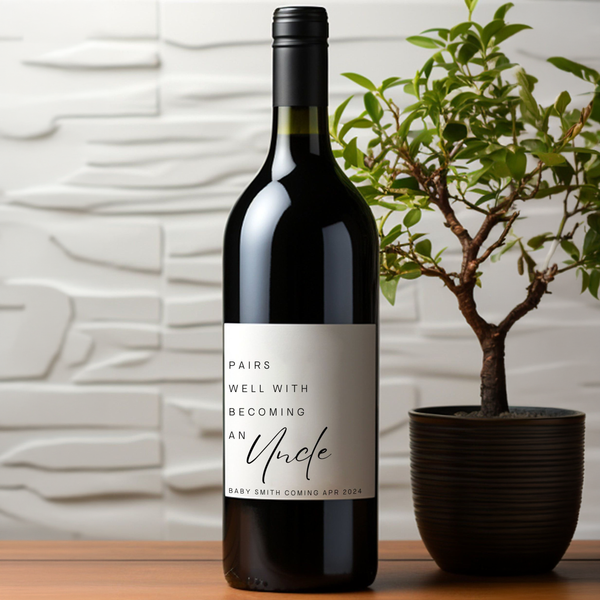 Pregnancy Announcement Wine Label: Pairs Well With