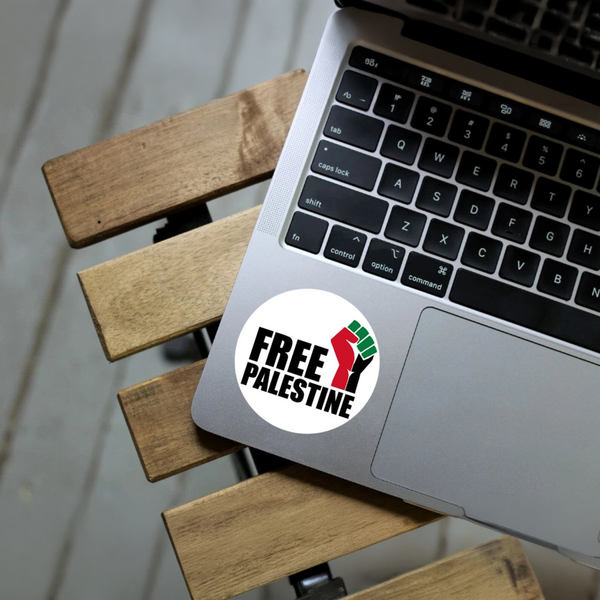 Free Palestine Raised Fist Sticker, Justice Decal