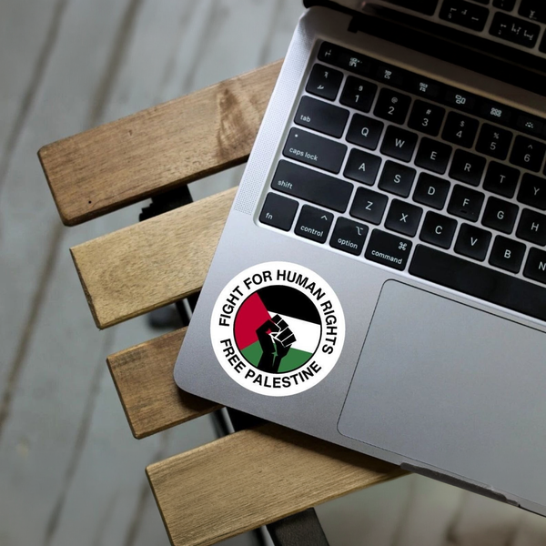 Free Palestine Raised Fist Sticker, Fight for Human Rights
