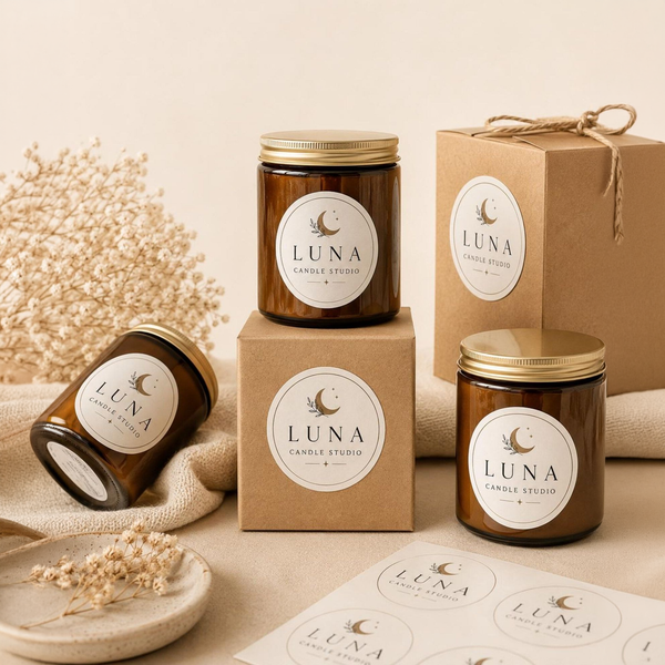 Custom Round Logo Stickers for Small Business Packaging
