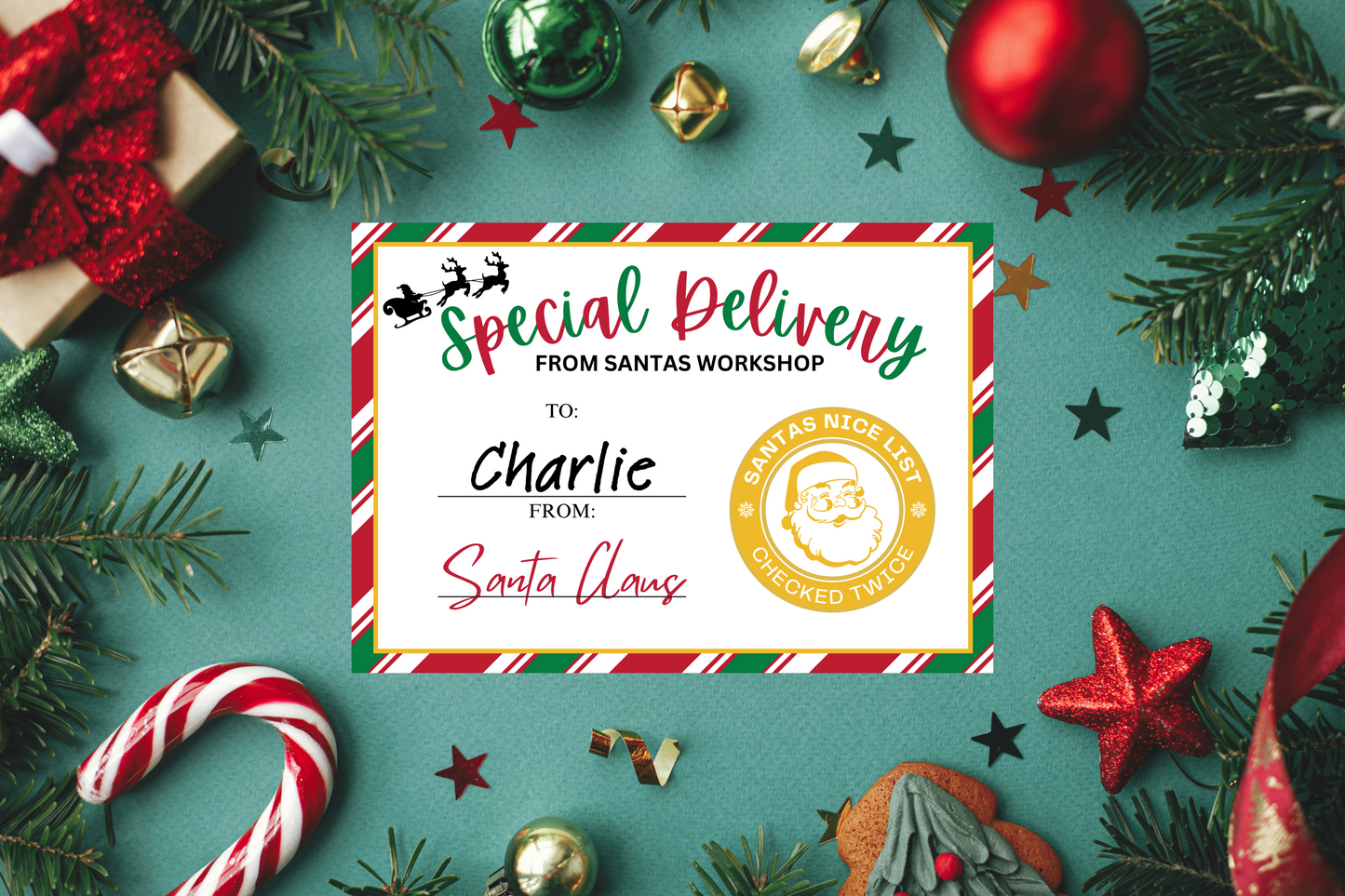 Personalized Santa Christmas Gift Tags/Labels/Stickers (Premium Quality)