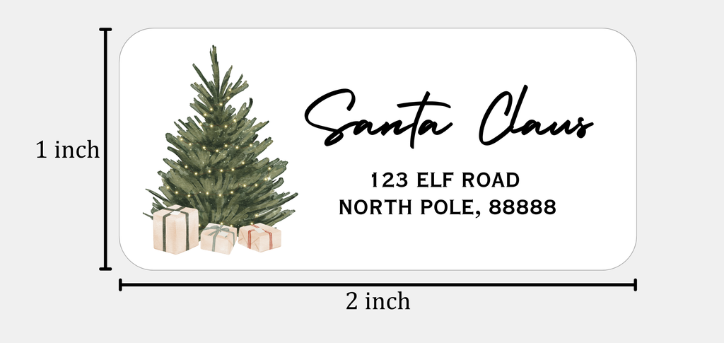 Personalized Christmas Return Address Stickers: Watercolor Holiday Labels