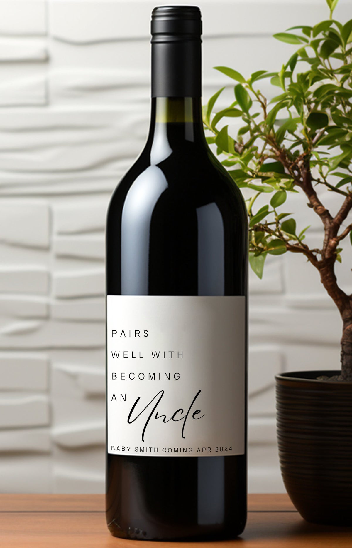 Personalized Baby Announcement Wine Label: Pregnancy Reveal Gift – photo 2