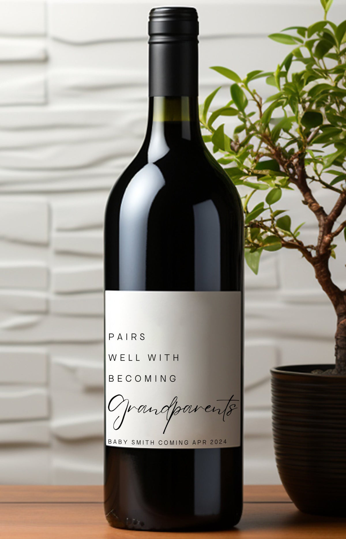 Personalized Baby Announcement Wine Label: Pregnancy Reveal Gift – photo 3