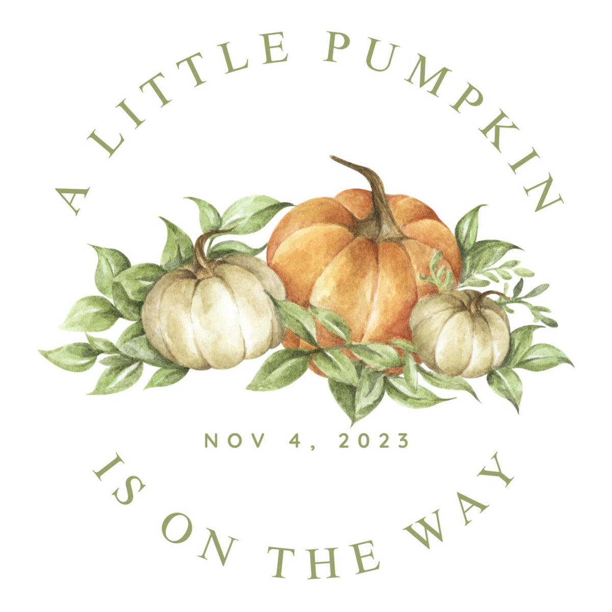 A little pumpkin is on the way, baby shower/ baby announcement sticker/label/decal – photo 3