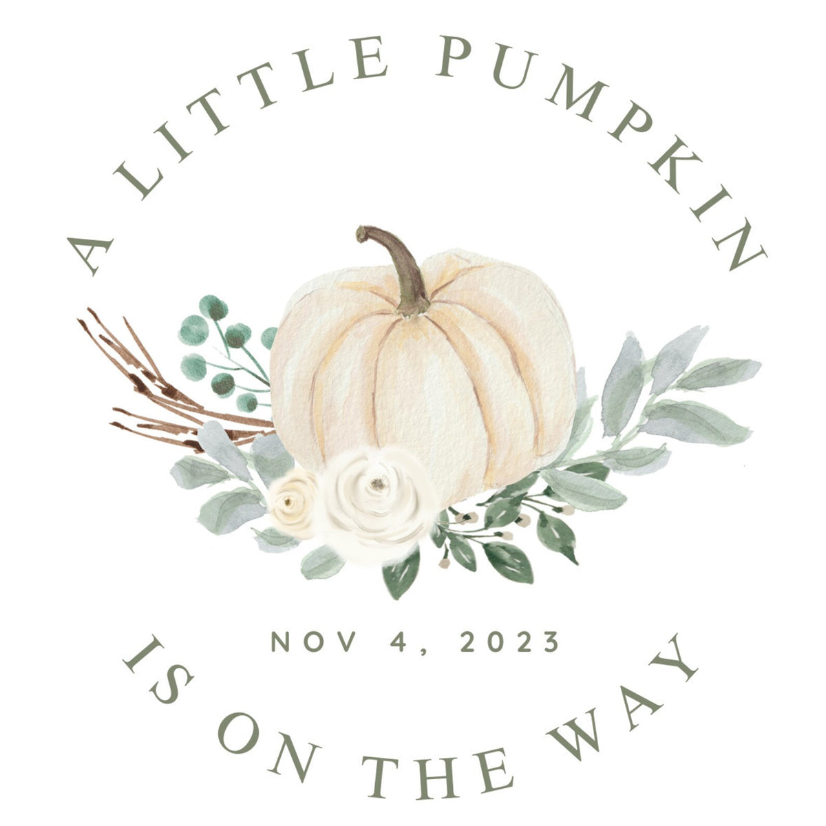 A little pumpkin is on the way, baby shower/ baby announcement sticker/label/decal – photo 4