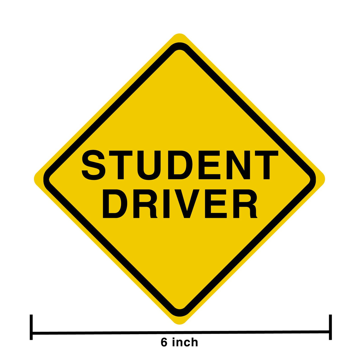 Student Driver Vinyl Car Decal, Alert Sign (6 inch) – photo 2