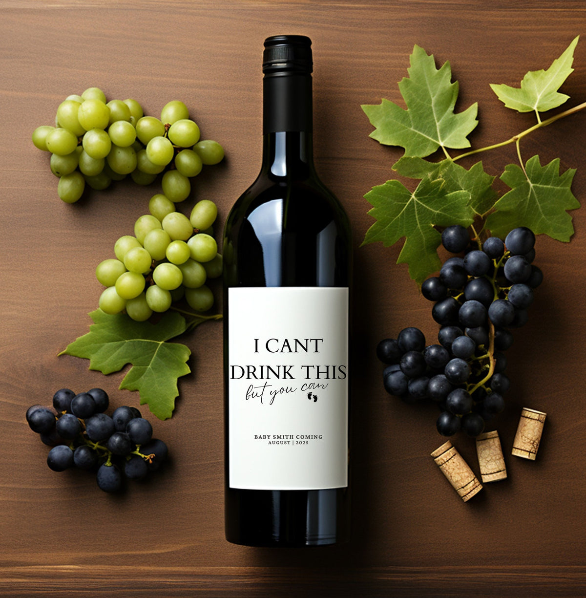 Personalized Baby Announcement Wine Label: Pregnancy Reveal Gift – photo 2