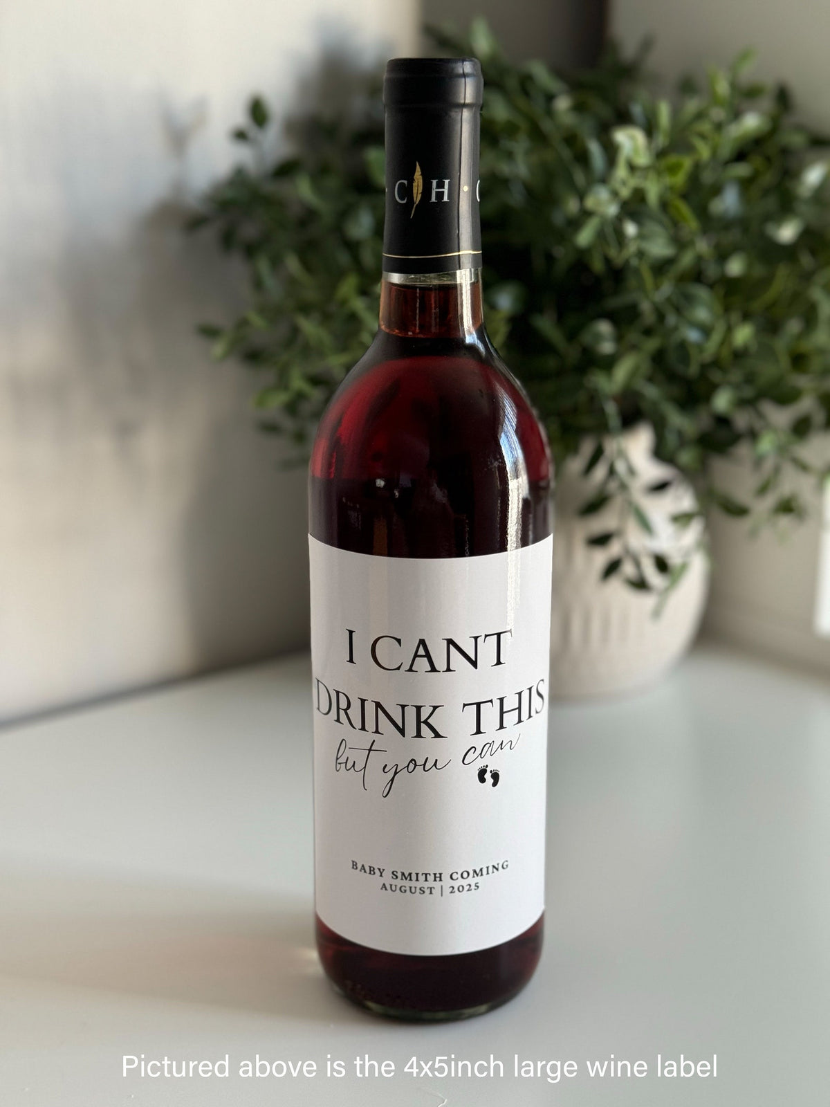 Personalized Baby Announcement Wine Label: Pregnancy Reveal Gift – photo 4