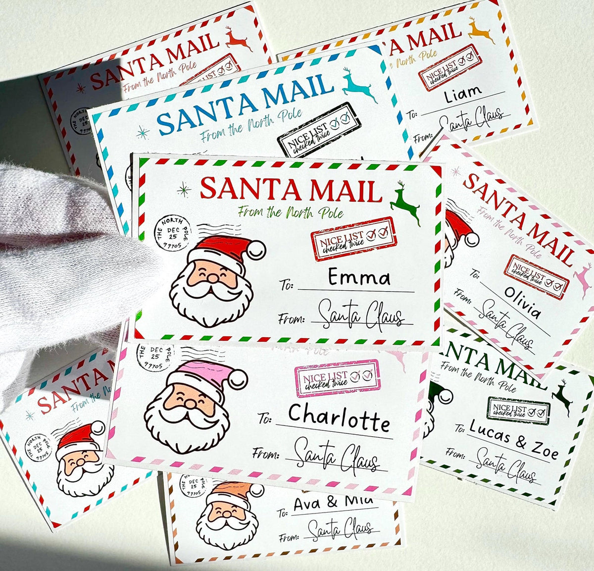 Personalized Santa Stickers, Christmas Gift Labels, Vinyl – photo 1