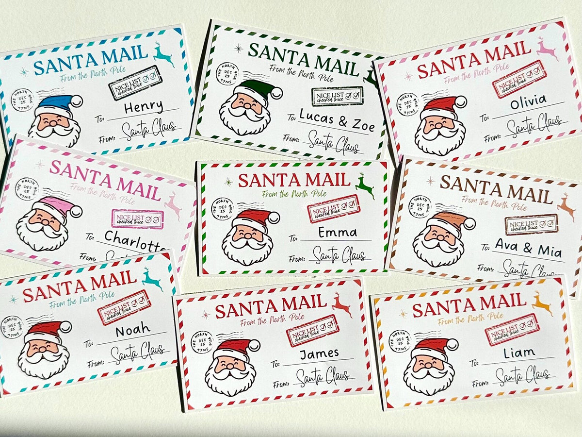 Personalized Santa Stickers, Christmas Gift Labels, Vinyl – photo 3