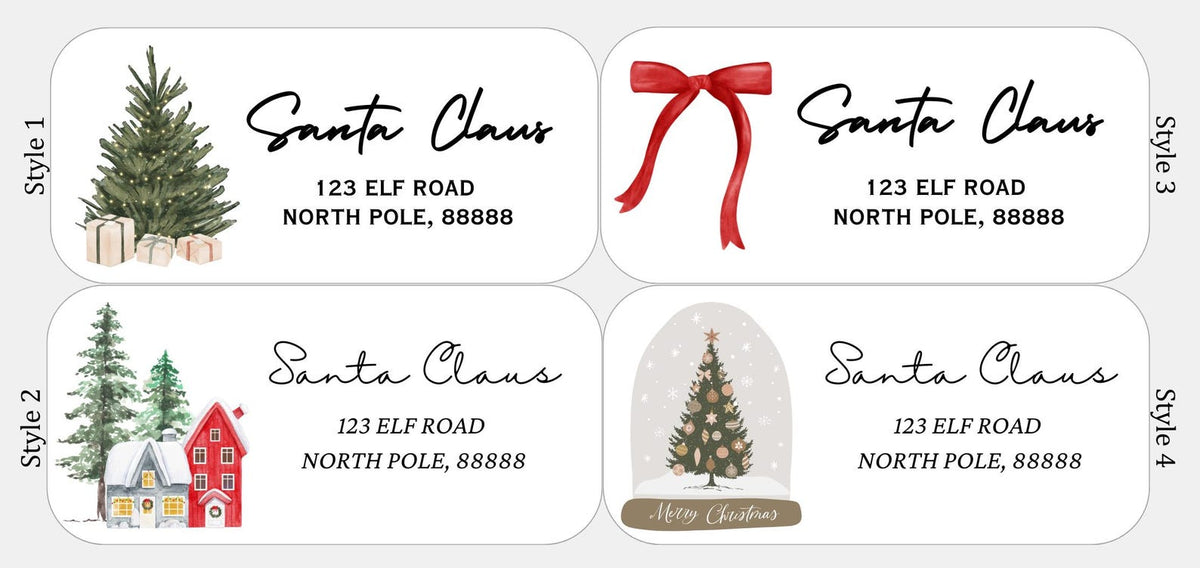 Personalized Christmas Return Address Stickers: Watercolor Holiday Labels – photo 4