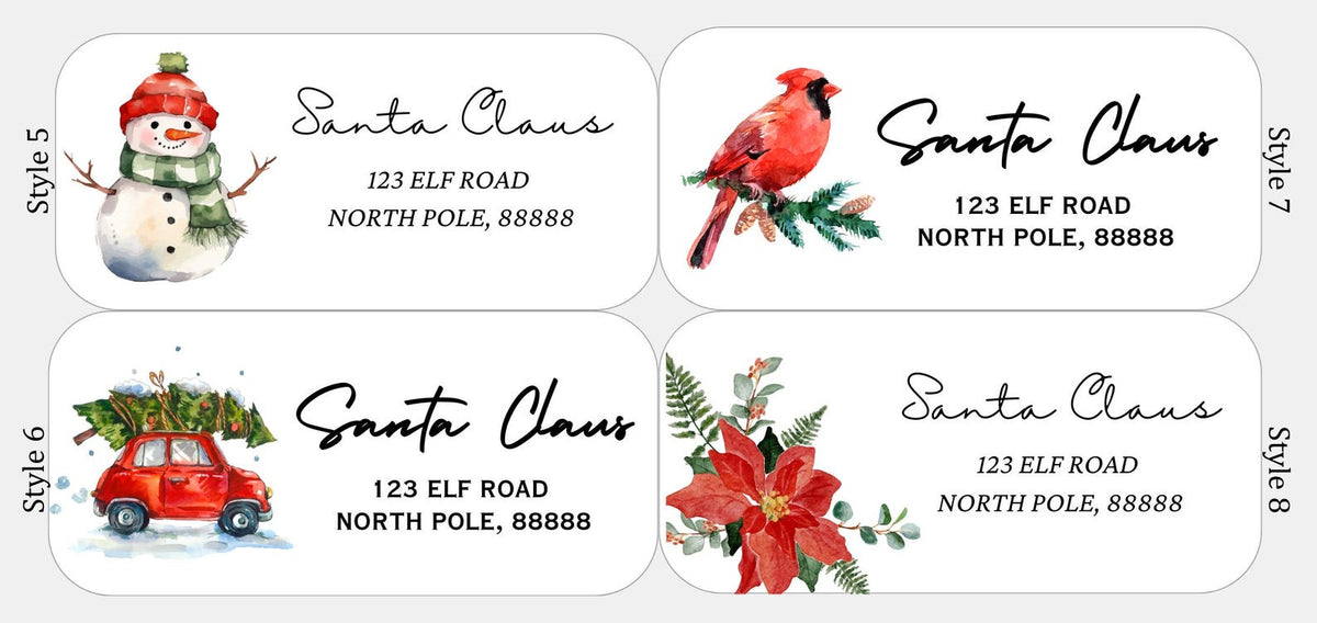 Personalized Christmas Return Address Stickers: Watercolor Holiday Labels – photo 5