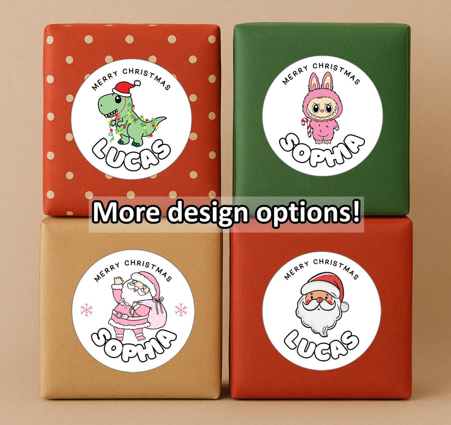 Personalized Christmas Gift Stickers: Custom Holiday Name Labels