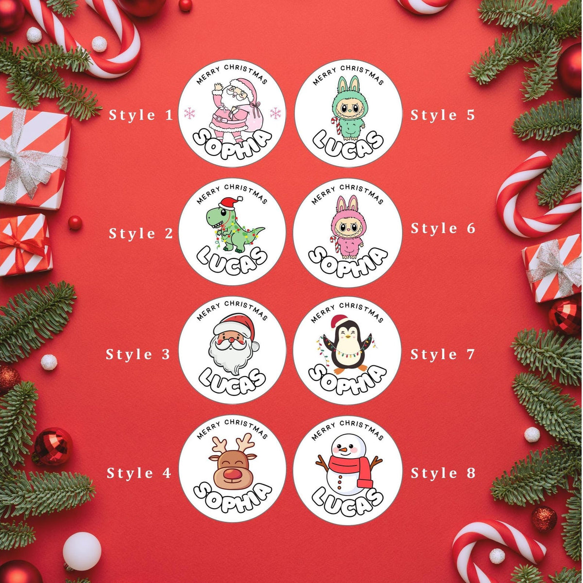 Personalized Christmas Gift Stickers: Custom Holiday Name Labels – photo 3