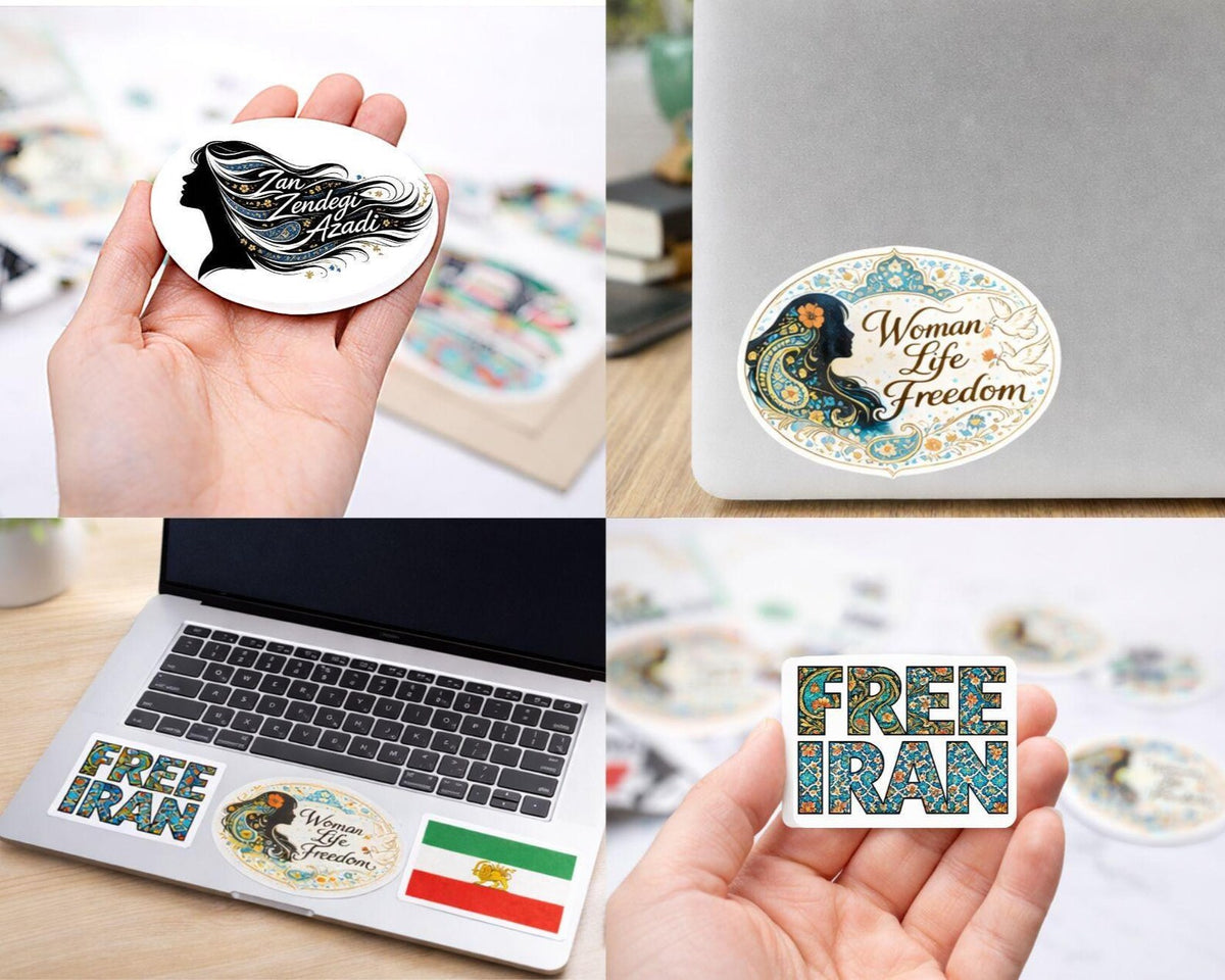 Free Iran Sticker | Woman Life Freedom, Zan Zendegi Azadi | Lion Sun Persian Art Decal – photo 2