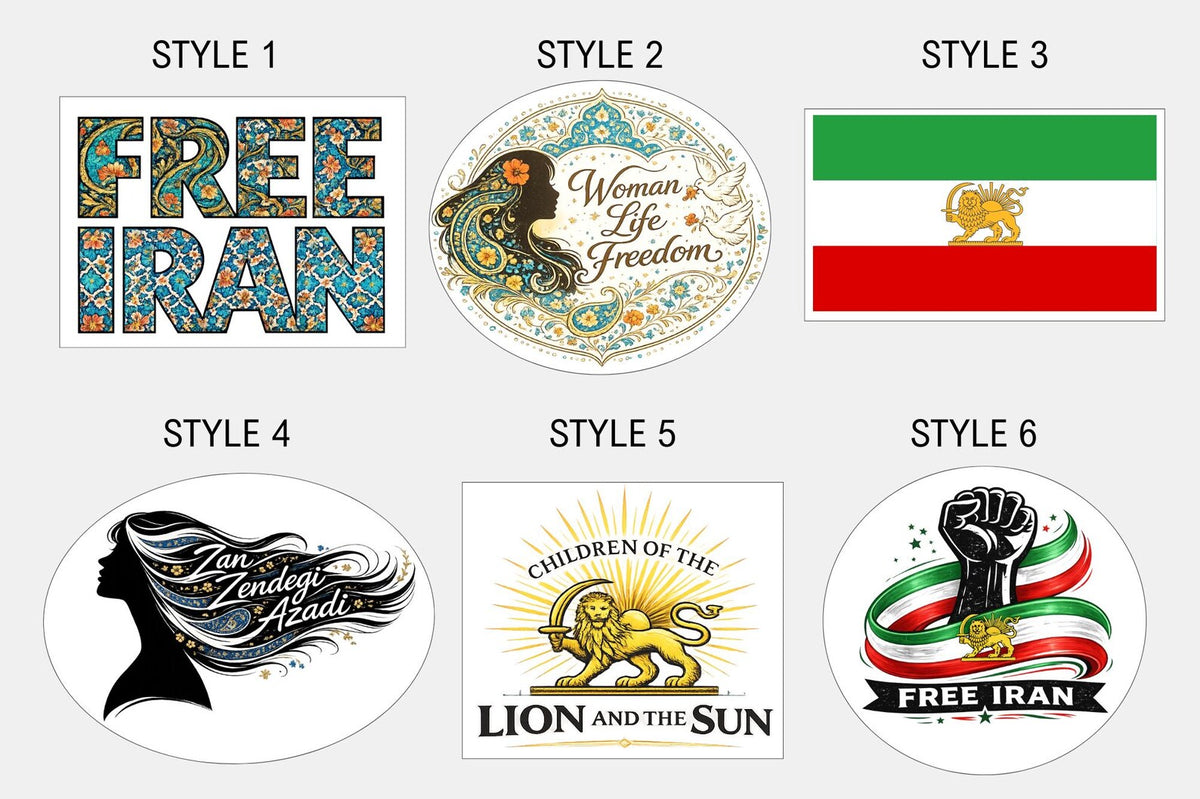 Free Iran Sticker | Woman Life Freedom, Zan Zendegi Azadi | Lion Sun Persian Art Decal – photo 3
