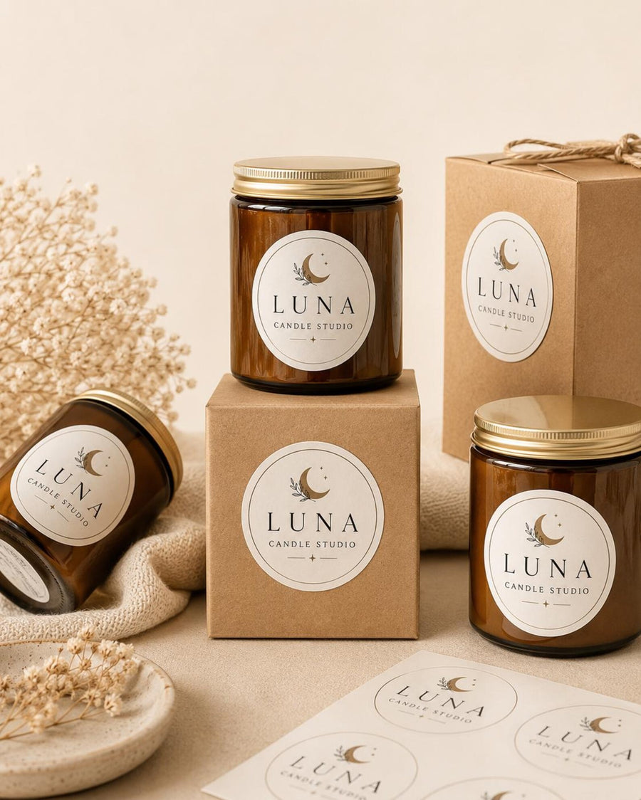 Custom Logo Stickers, Personalized Round Labels for Small Business Packaging